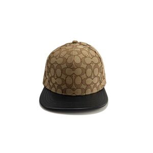COACH Signature Jacquard Flat Brim Hat NWT